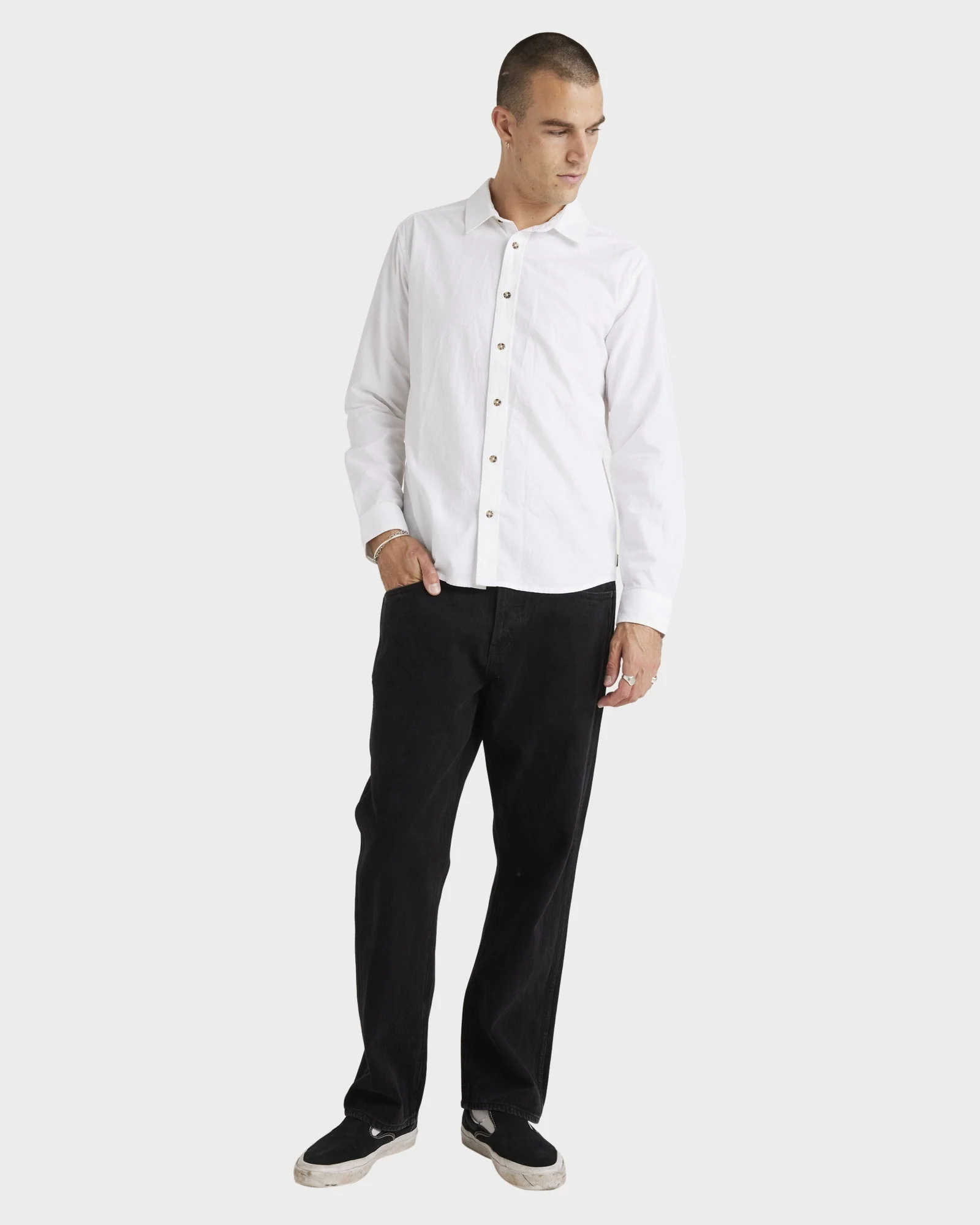 Mens Base Linen Long Sleeve Shirt - Image 5