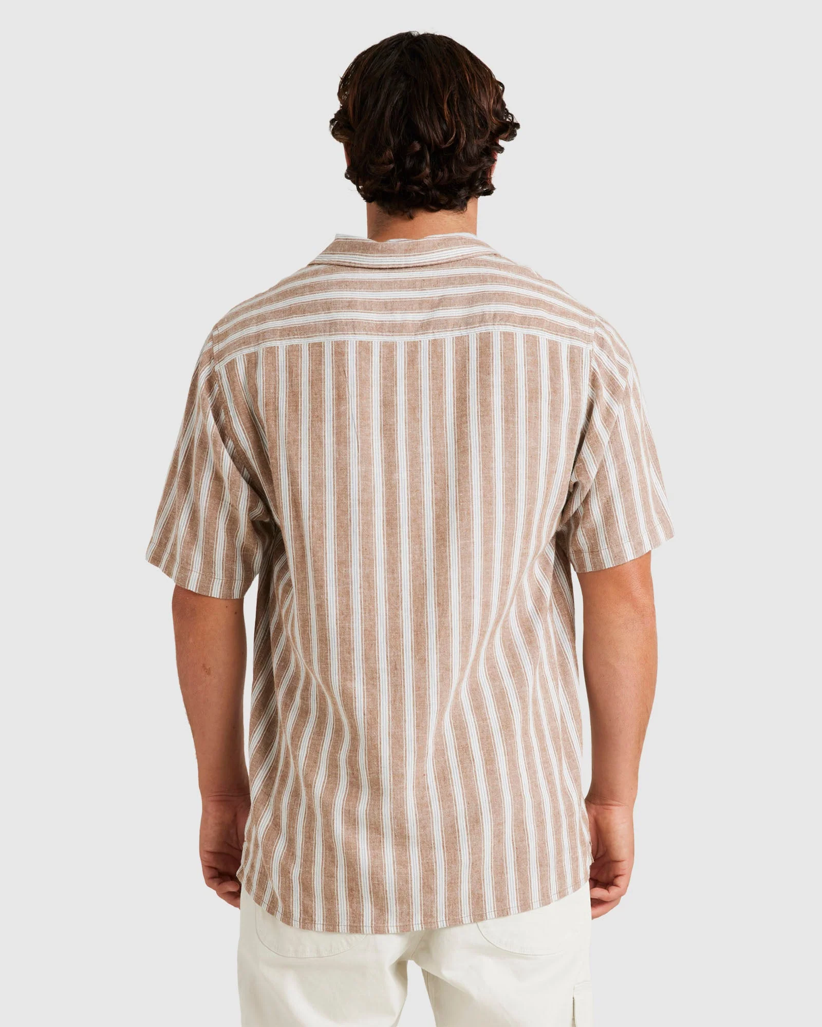Mens Beat Stripe Vintage Short Sleeve Shirt - Image 3