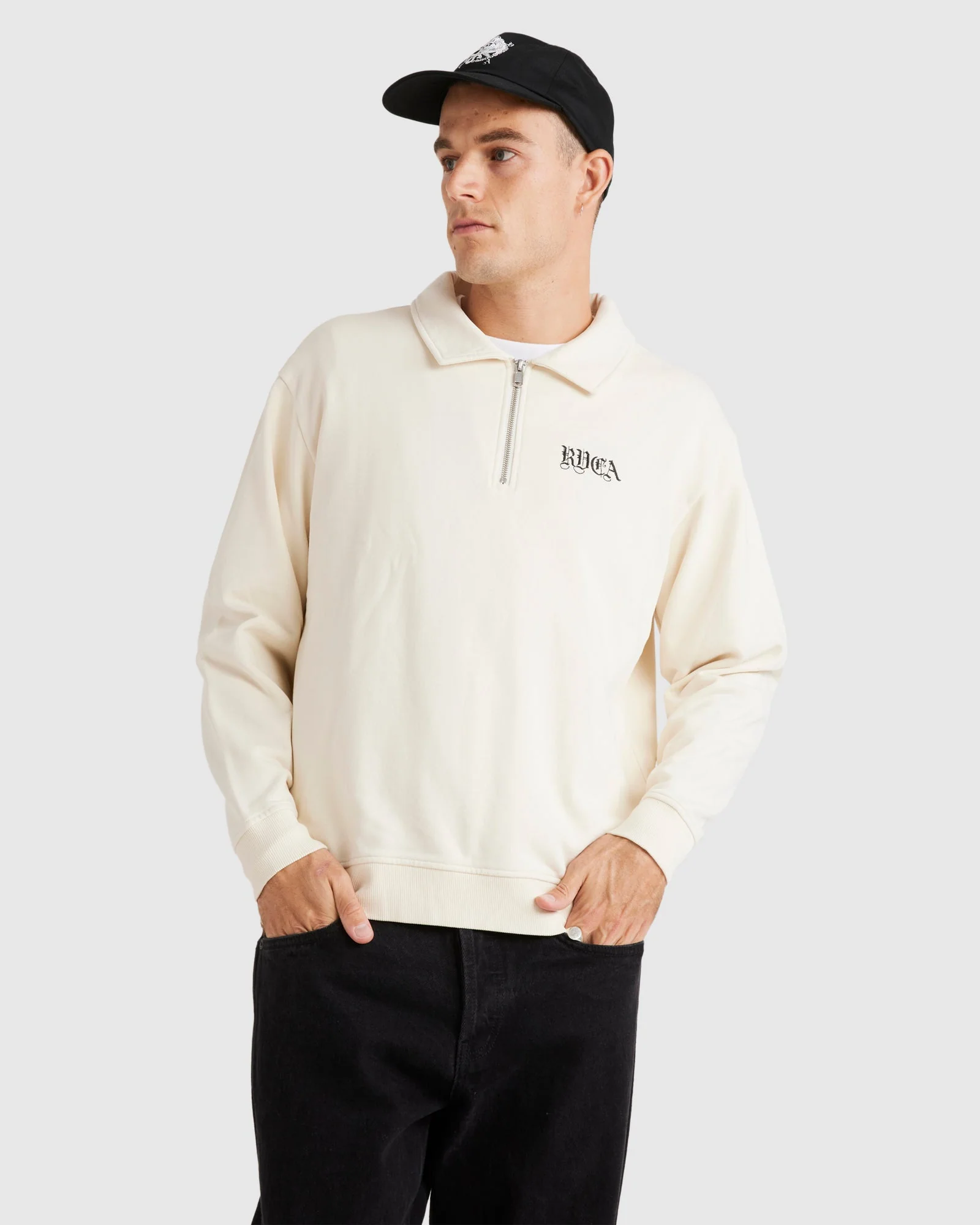 Mens Benj Half Zip Collared Crew - Image 2