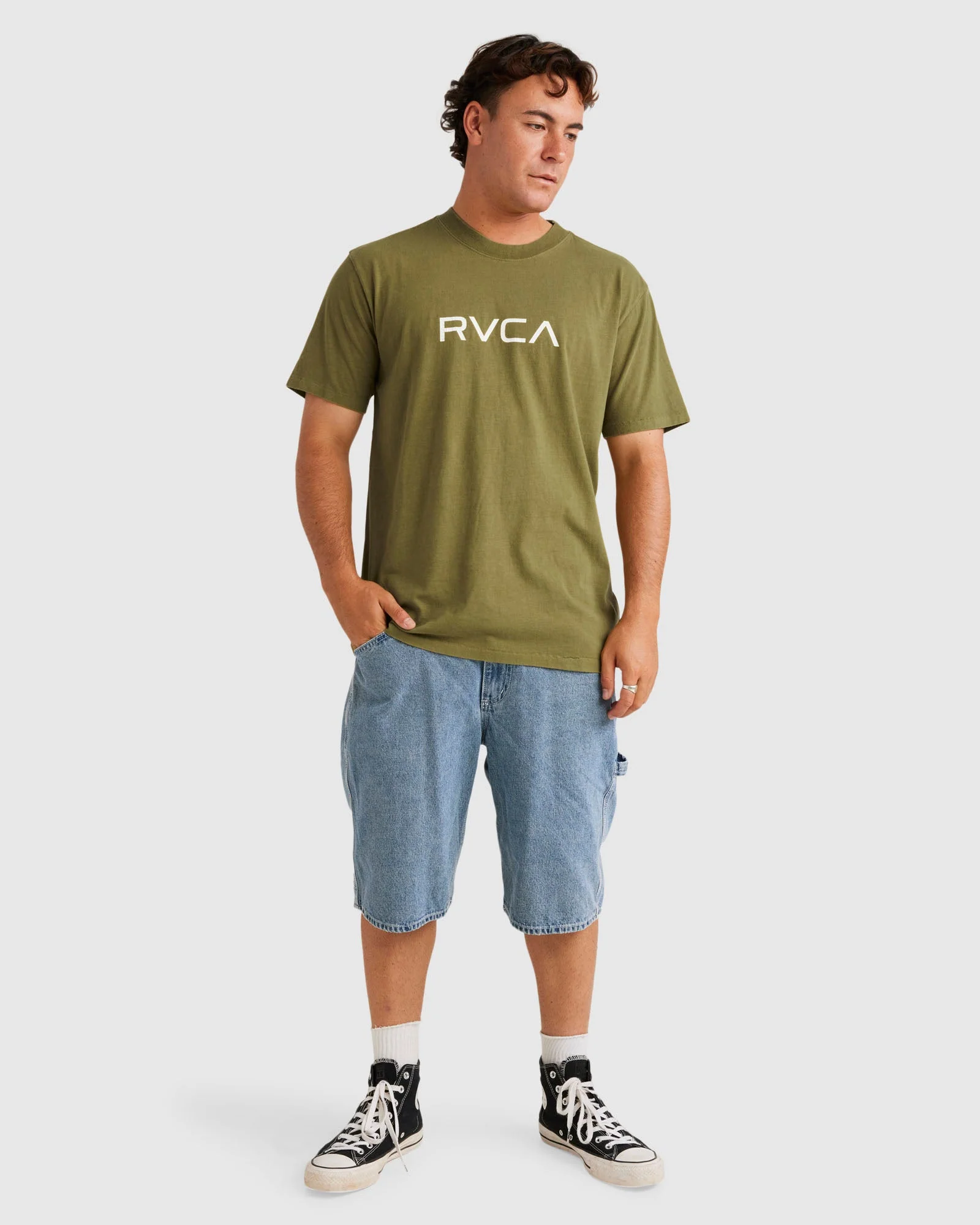 Mens Big RVCA Washed T-Shirt - Image 5