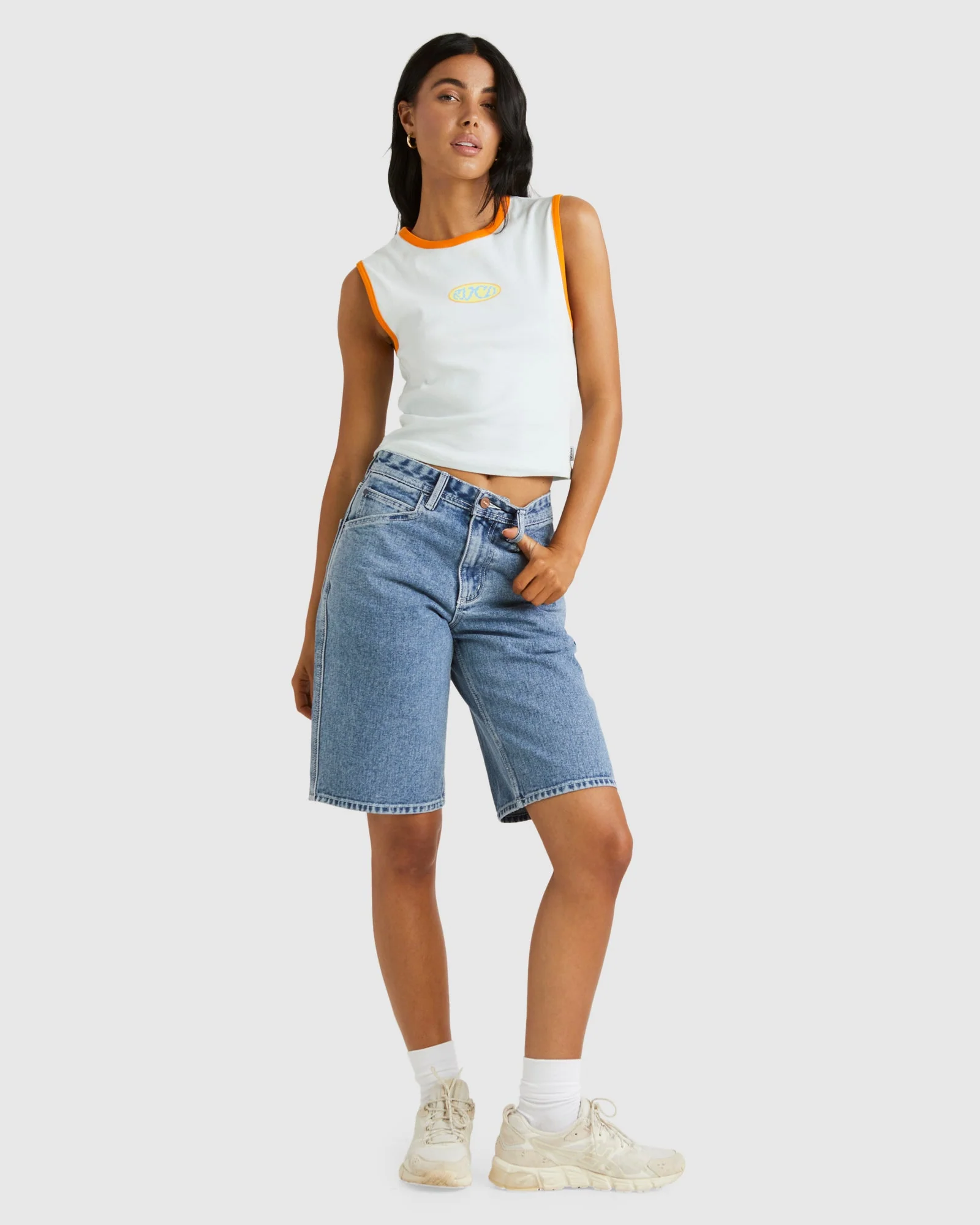 Womens Chainmail Denim Shorts - Image 5