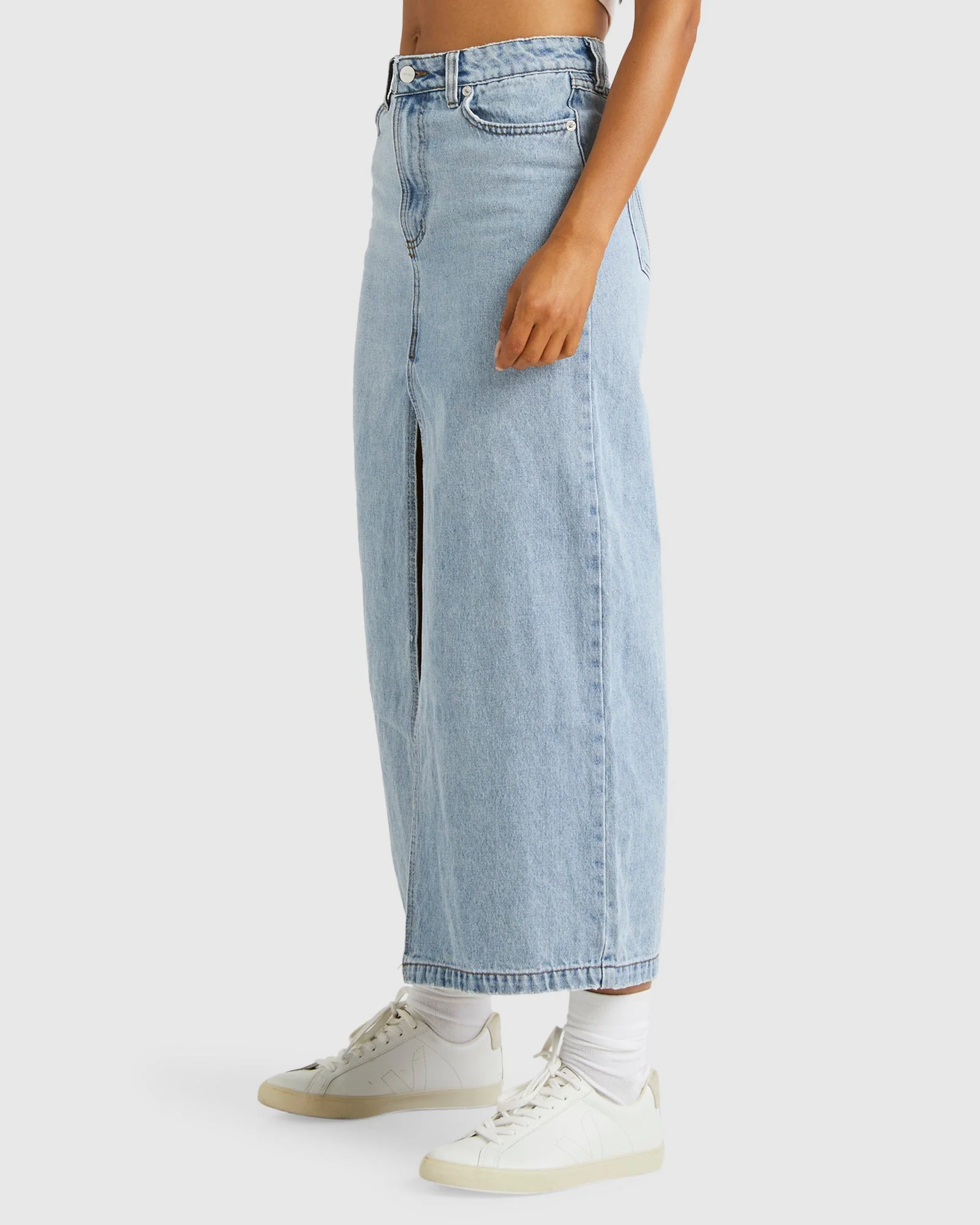 Womens Denim Midi Skirt - Image 2