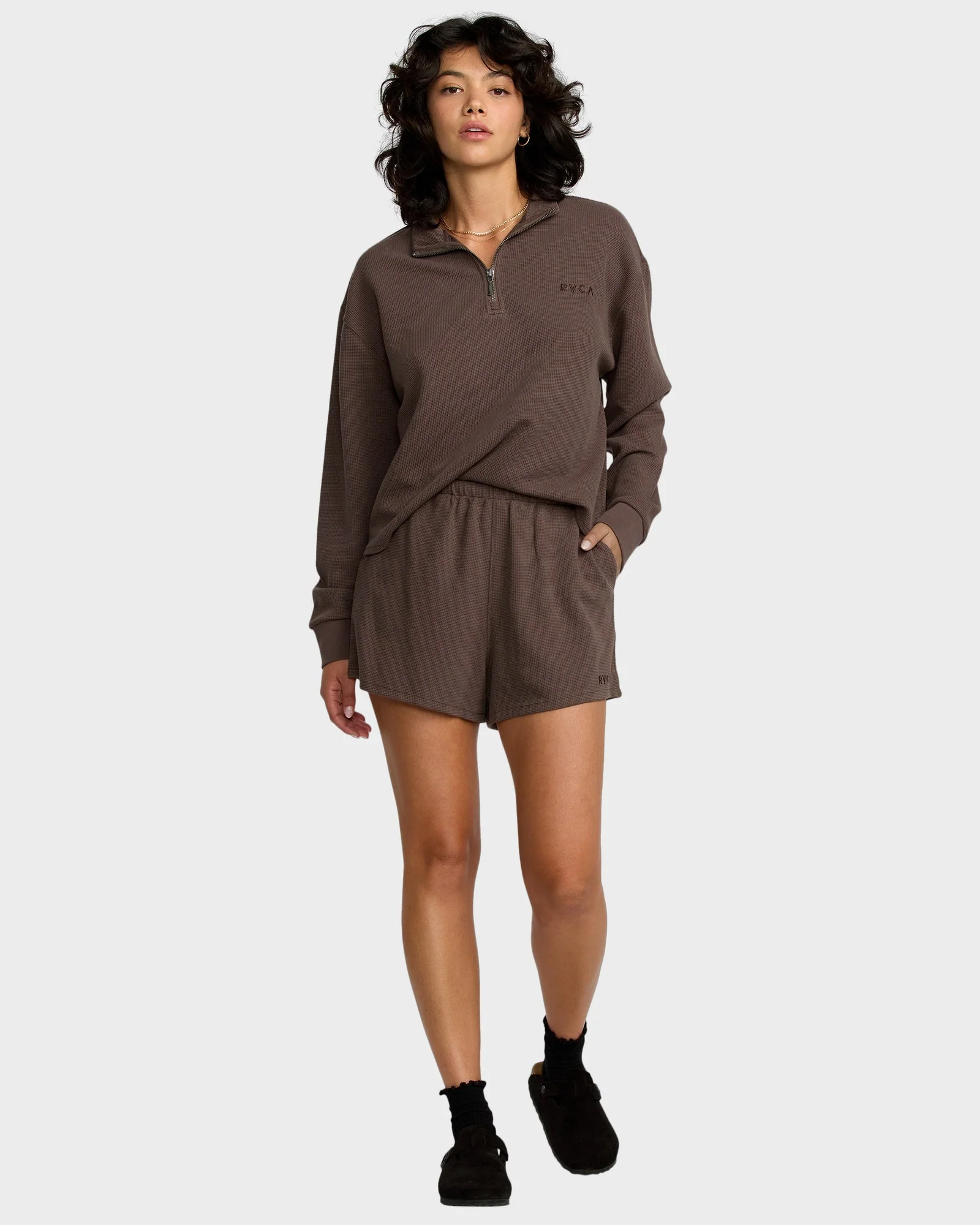 Womens Glory Waffle Elastic Waist Shorts - Image 5