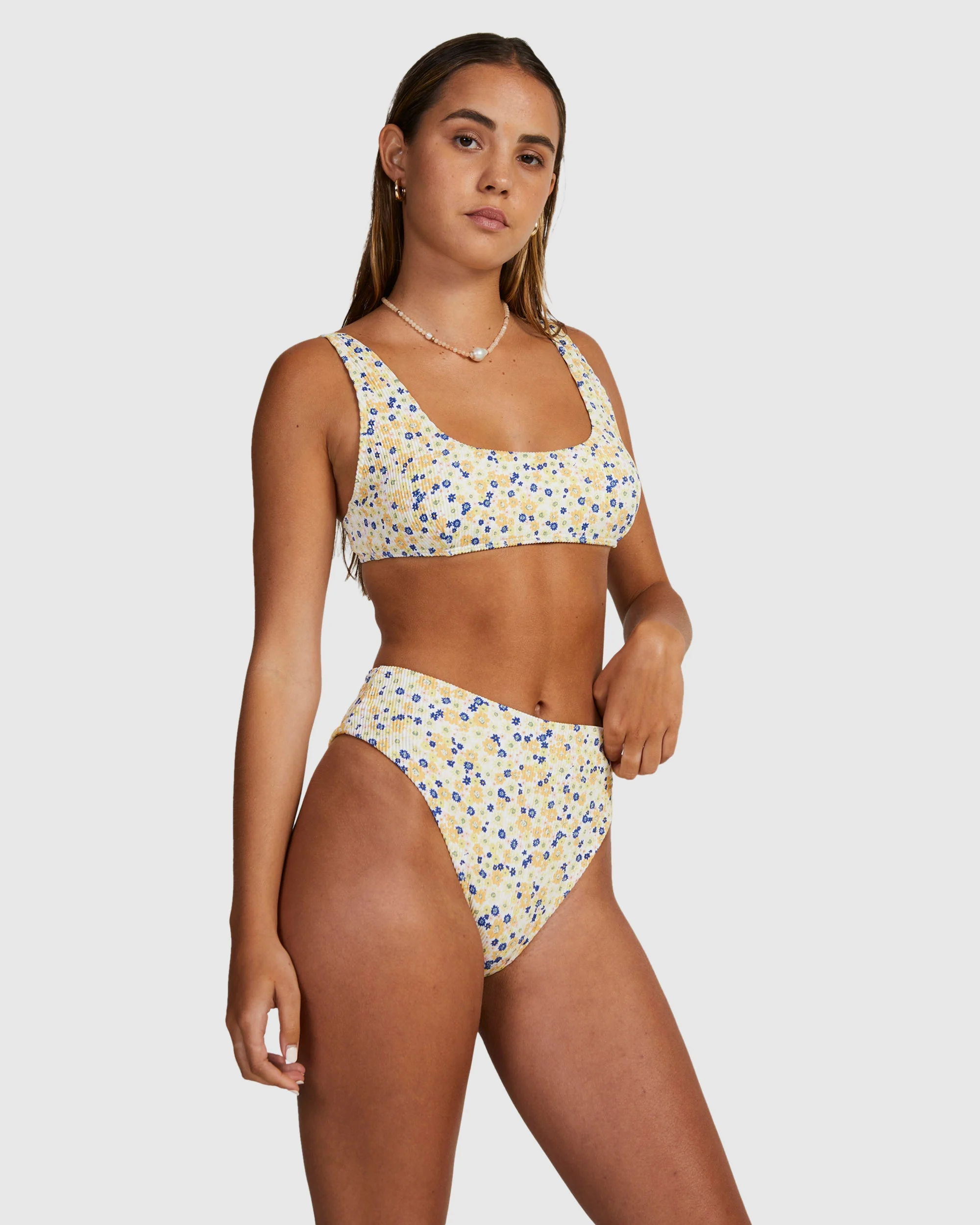 Womens Ground Cover High Rise Cheeky Bikini Bottom - Image 6