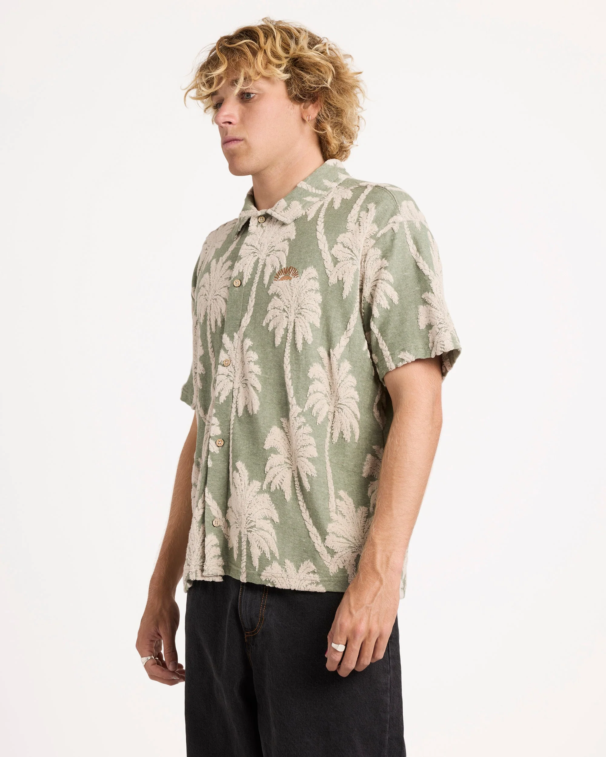 Mens Palm Fall Short Sleeve Shirt - Image 3