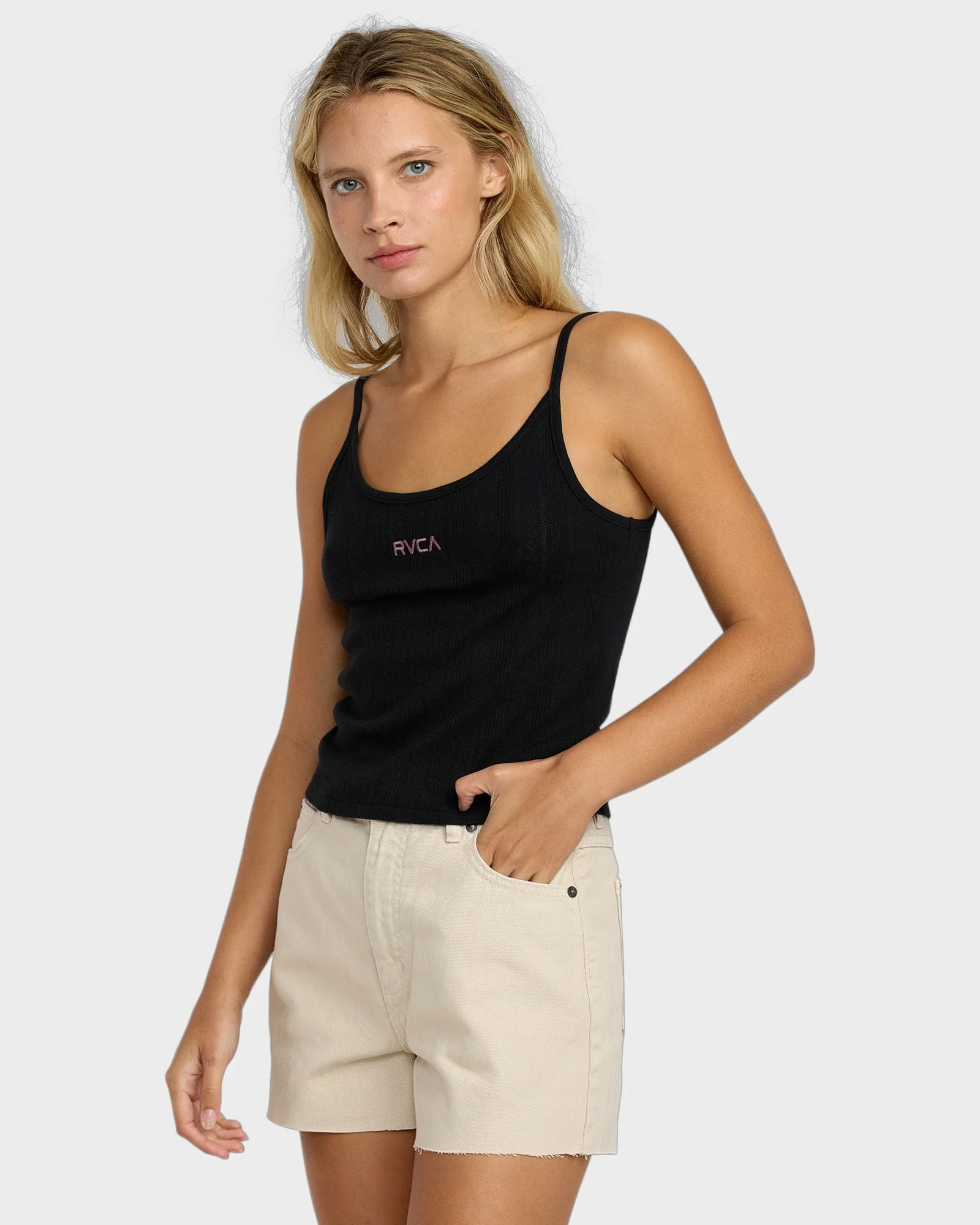 Womens Pointele Tank Top - Image 4